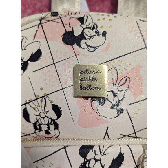 Disney Baby Petunia Pickle Bottom Minnie Mouse Mini Backpack  White/Gold/Pink Wi - Picture 3 of 8